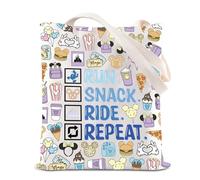 TSOTMO Maratona Tote Bag Run Snack Ride Repeat Maratona Weekend Regalo Snack Running Magic World Trip Gift, Borsa Snack Run, medium