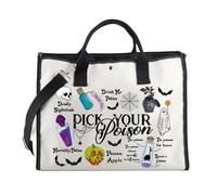 TSOTMO Poison Bag Witch Witchy Gift Evil Queen Gift Pick Your Poison Tote Bag per i cattivi fan Halloween, Pick Tote, medium