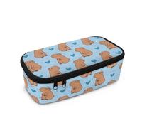 TSOVTHRID Astuccio Kawaii alla moda con cerniera liscia per ragazze uso quotidiano, Cuore Capibara, Taglia unica, Set di zaini per la scuola