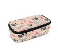 TSOVTHRID Astuccio Kawaii alla moda con cerniera liscia per ragazze uso quotidiano, Cuore Carlino, Taglia unica, Set di zaini per la scuola