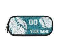 TSOVTHRID Astuccio portapenne personalizzato per la scuola, Baseball - Boho Verde, Beauty Case