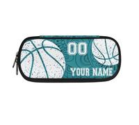 TSOVTHRID Astuccio portapenne personalizzato per la scuola, Basket - Boho Verde, Beauty Case