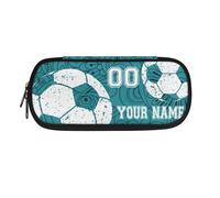 TSOVTHRID Astuccio portapenne personalizzato per la scuola, Calcio - Boho verde, Beauty Case