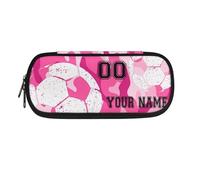TSOVTHRID Astuccio portapenne personalizzato per la scuola, Calcio - Rosa Viola Camo, Beauty Case