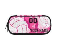 TSOVTHRID Astuccio portapenne personalizzato per la scuola, Pallavolo - Rosa Viola Camo, Beauty Case