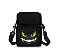 TSOVTHRID Borsa a tracolla con stampa di mostri dei cartoni animati, piccola borsa a tracolla staccabile, borsa sportiva a portafoglio, per bambine e bambini (nero), Mostro Cartone, Taglia unica