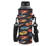 TSOVTHRID Borsa porta bottiglia d'acqua portatile con cinghia per ragazzi che camminano, Auto, Taglia unica, Set di zaini per la scuola