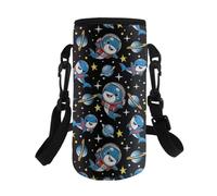 TSOVTHRID Borsa porta bottiglie d'acqua alla moda con cinghia per ragazzi sport a piedi, Stella di squal, Taglia unica, Set di zaini per la scuola