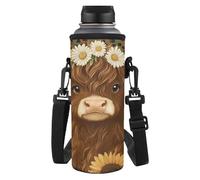 TSOVTHRID Borsa portabottiglie alla moda con cinghia per donne e signore che camminano, Mucca delle Highland, Taglia unica, Set di zaini per la scuola