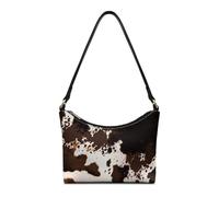 TSOVTHRID Borsa tote da donna per lavoro borsa ascellare con tracolla ufficio Tote Bag per le donne per il lavoro, Macchie di mucca marrone nera