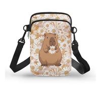 TSOVTHRID Borse per le donne Borsa a tracolla Crossbody 2 strati Crossbody Borse piccole borse per cellulare, Stampa Margherita Capibara