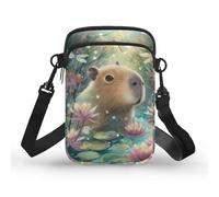 TSOVTHRID Borse per le donne Borsa a tracolla Crossbody 2 strati Crossbody Borse piccole borse per cellulare, Loto Capibara