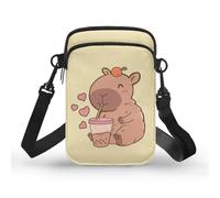 TSOVTHRID Borse per le donne Borsa a tracolla Crossbody 2 strati Crossbody Borse piccole borse per cellulare, Tè alla Bolla di Capibara