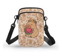 TSOVTHRID Borse per le donne Borsa a tracolla Crossbody 2 strati Crossbody Borse piccole borse per cellulare, Capybara Anguria Arancia