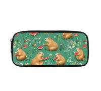 TSOVTHRID Capybara, astuccio per matite per la scuola, per ragazze, ragazzi, adolescenti, studenti, Ratto d'acqua di fiori di anguria, Beauty Case