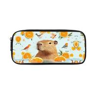 TSOVTHRID Capybara, astuccio per matite per la scuola, per ragazze, ragazzi, adolescenti, studenti, Ratto acquatico arancione, Beauty Case