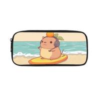 TSOVTHRID Capybara, astuccio per matite per la scuola, per ragazze, ragazzi, adolescenti, studenti, Surf Ratto d'acqua, Beauty Case