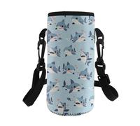TSOVTHRID Carino borsa portatile per bottiglia d'acqua con cinghia per ragazze passeggiate escursionismo, Squalo, Taglia unica, Set di zaini per la scuola