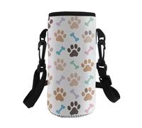 TSOVTHRID Carino borsa portatile per bottiglia d'acqua con cinghia per ragazze passeggiate escursionismo, zampa di cane., Taglia unica, Set di zaini per la scuola