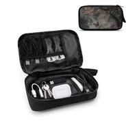 TSOVTHRID Custodia da viaggio per caricabatterie e cavi per uomini e donne, organizer elettronico da viaggio, piccola borsa organizer per cavi per oggetti essenziali, Foglie appassite della farfalla