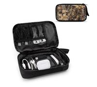 TSOVTHRID Custodia organizer per cavi da viaggio, organizer da viaggio per elettronica, organizer per cavi essenziali per telefono, scheda SD, Foglie d'acero appassite, Beauty Case
