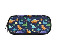 TSOVTHRID Grande astuccio, astuccio estetico per penne con grande capacità, astuccio portatile per cancelleria per ufficio, Cartone animato Dinosauri Foglie -, Beauty Case