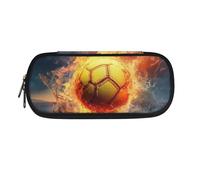 TSOVTHRID Grande capacità matita caso caso penna caso semplice cancelleria borsa organizzatore, Giallo Softball Fuoco, Beauty Case