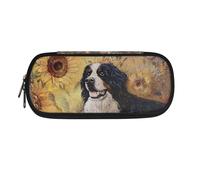 TSOVTHRID Grande capacità penna matita caso grande stoccaggio penna sacchetto del sacchetto per la scuola ufficio forniture, Cavalier King Charles Spaniel Cane Girasole, Beauty Case