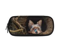 TSOVTHRID Grande capacità penna matita caso grande stoccaggio penna sacchetto del sacchetto per la scuola ufficio forniture, Farfalla Yorkshire Terrier, Beauty Case