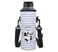 TSOVTHRID Graziosa custodia leggera per bottiglia d'acqua con cinghia per ragazze che camminano, Panda, Taglia unica, Set di zaini per la scuola