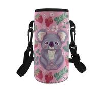 TSOVTHRID Kawaii - Custodia per bottiglia d'acqua con tracolla, per ragazze, Koala Fragola, Taglia unica, Set di zaini per la scuola