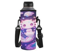TSOVTHRID Manicotto portatile della bottiglia di acqua di modo con la cinghia per le, Galaxy Axolotl, Taglia unica, Set di zaini per la scuola