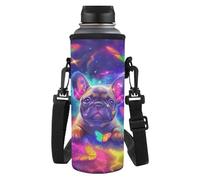 TSOVTHRID Manicotto portatile della bottiglia di acqua di modo con la cinghia per le, Galaxy Pug, Taglia unica, Set di zaini per la scuola