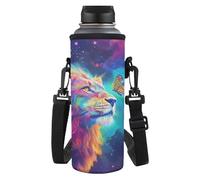 TSOVTHRID Manicotto portatile della bottiglia di acqua di modo con la cinghia per le, Leone galas, Taglia unica, Set di zaini per la scuola