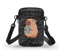 TSOVTHRID Piccole borse a tracolla per le donne che viaggiano 2 strati borsa a tracolla borsa per cellulare, Capibara Studioso