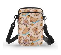 TSOVTHRID Piccole borse a tracolla per le donne che viaggiano 2 strati borsa a tracolla borsa per cellulare, Simpatica stampa Capibara