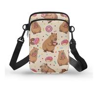 TSOVTHRID Piccole borse a tracolla per le donne che viaggiano 2 strati borsa a tracolla borsa per cellulare, Ciambella Capybara