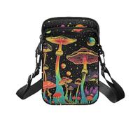TSOVTHRID Piccole borse messenger da viaggio, borsa a tracolla per telefono borse a portafoglio per donne e uomini, Stelle del pianeta della galassia dei funghi