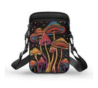 TSOVTHRID Piccole borse messenger da viaggio, borsa a tracolla per telefono borse a portafoglio per donne e uomini, Funghi colorati a pois