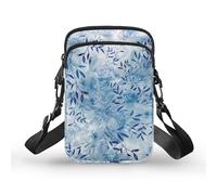 TSOVTHRID Piccole borse messenger da viaggio, borsa a tracolla per telefono borse a portafoglio per donne e uomini, Fiori di rosa blu foglie floreali