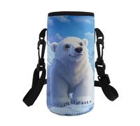 TSOVTHRID Polar Bear, borsa per bottiglia d'acqua a mani libere, leggera, con tracolla, per ragazzi, passeggiate, escursionismo, sport