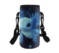 TSOVTHRID Pratica custodia per bottiglia d'acqua con cinghia per bambini per passeggiate ed escursioni, Axolotl, Taglia unica, Set di zaini per la scuola