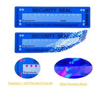 TSPC SECSEAL 100 pezzi 25x90 mm Manomissione Termica Marchio Fluorescente Senza Residui Antimanomissione Evidente Anticontraffazione A Prova di Manomissione Etichette Sigilli(Numero di Serie)