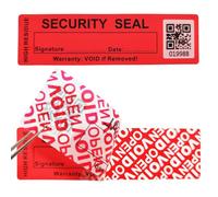 TSPC SECSEAL 100 pezzi 25x90 mm Trasferimento Totale Antimanomissione Evidente Firmabile Sicurezza A Prova di Manomissione Etichette Sigilli (1x3.54 Pollici, Codice QR, Rosso Opaco)