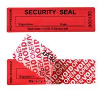 TSPC SECSEAL 100 pezzi 25x90 mm Trasferimento Totale Antimanomissione Evidente Firmabile Sicurezza A Prova di Manomissione Etichette Sigilli (1x3.54 Pollici, Numero di Serie, Rosso Opaco)