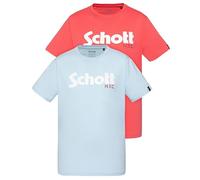 Schott N.Y.C. Magliette TSPKLOGO - Confezione da 2 con Logo Schott Multicolore XL