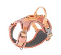 TSPRO Pettorina Cane Taglia Piccola con Custodia per AirTag, Imbracatura Regolabile con Maniglia Soffice, Robusta, Durabile e Riflettente per Passeggiate, Corse e Allenamenti (Arancione Taglia 1)