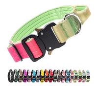 TSPRO Premium Collare per Cani, Regolabile Collare Tattico con Maniglia e una Robusta Fibbia Metallica a Sblocco Rapido, per Cani di Taglia Media a Grande (Gradiente Vitalità M)