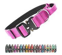 TSPRO Premium Collare per Cani, Regolabile Collare Tattico con Maniglia e una Robusta Fibbia Metallica a Sblocco Rapido, per Cani di Taglia Media a Grande (Viola L)