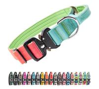 TSPRO Premium Collare per Cani, Regolabile Collare Tattico con Maniglia e una Robusta Fibbia Metallica a Sblocco Rapido, per Cani di Taglia Media a Grande (Gradiente Vitalità L)